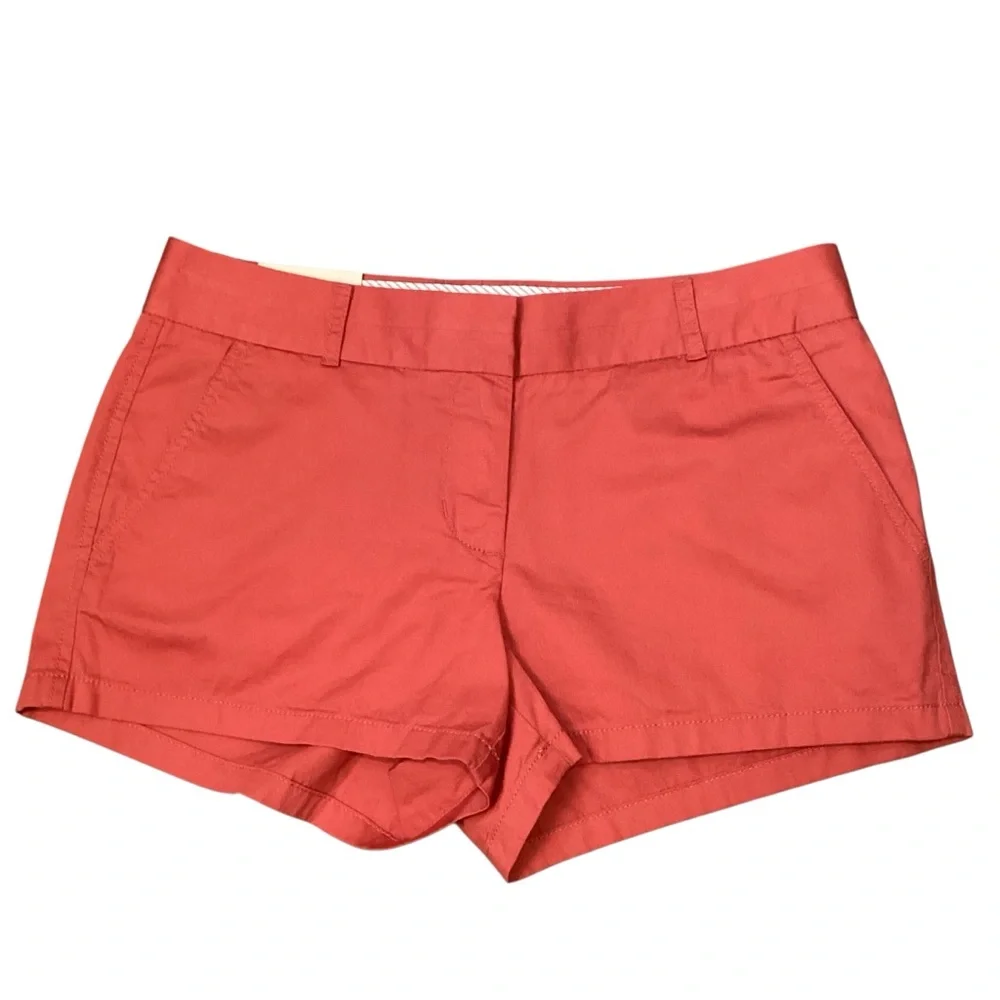 J.‎ Crew City Fit Cotton Chino Broken In Shorts, Size 4 Style 36234 Sienna NEW